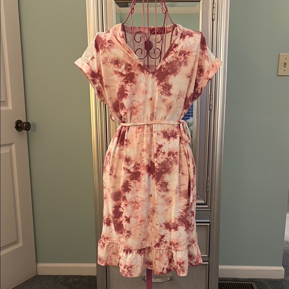 No Boundaries Pink Tie-Dye Dress